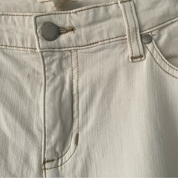 Eileen Fisher Off White Cream Straight Leg Mid Rise Organic Cotton Cropped Jeans - Picture 7 of 14